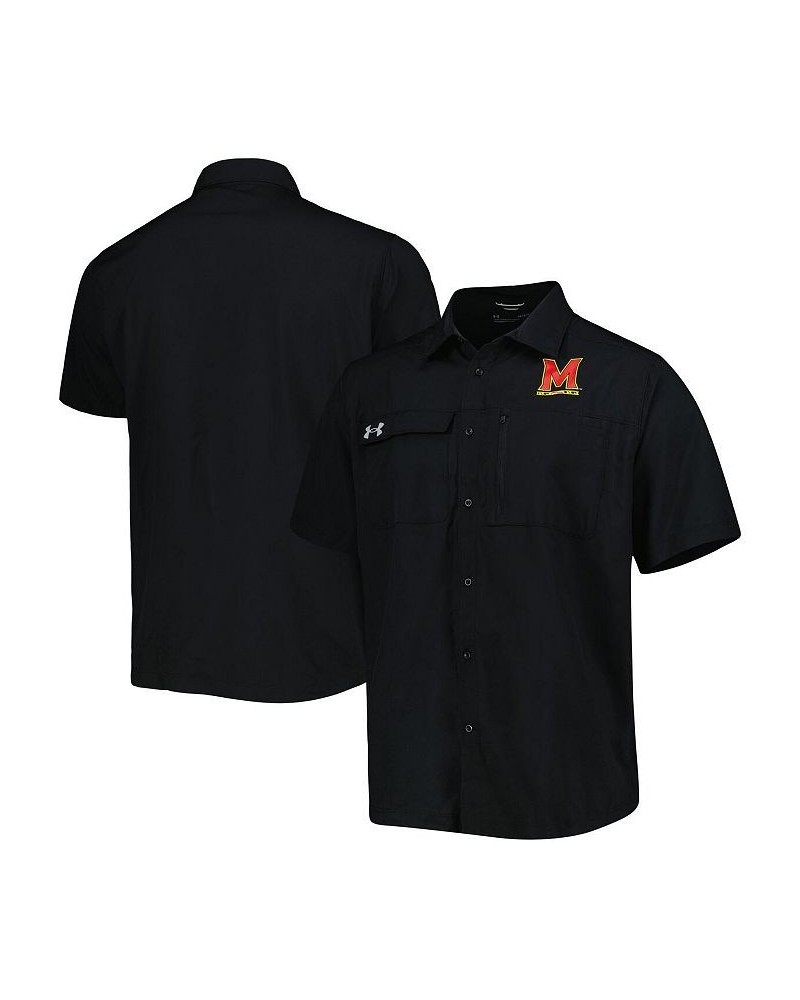 Men's Black Maryland Terrapins Motivate Button-Up Shirt $44.19 Shirts