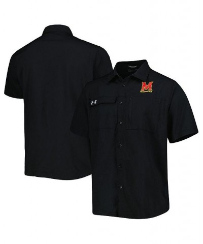 Men's Black Maryland Terrapins Motivate Button-Up Shirt $44.19 Shirts