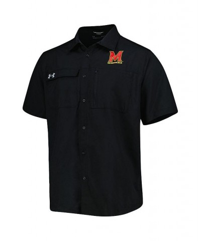 Men's Black Maryland Terrapins Motivate Button-Up Shirt $44.19 Shirts