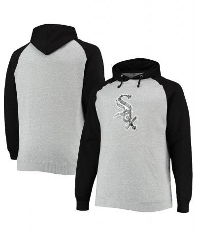 Men's Branded Heather Gray, Black Chicago White Sox Big and Tall Raglan Pullover Hoodie $29.40 Sweatshirt