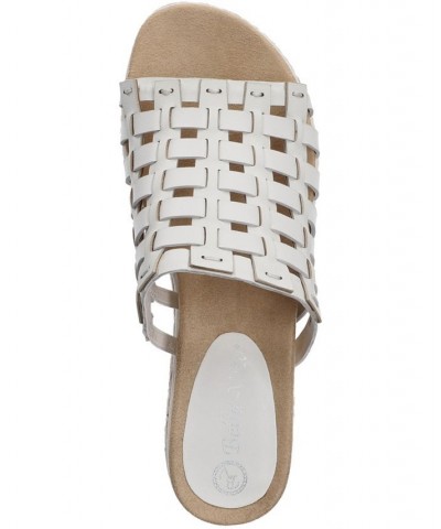 Women's Oaklynn Wedge Sandals White Leather $43.70 Shoes