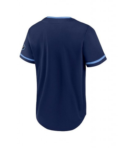 Men's Navy, Sky Blue New York City FC Ultimate Player Baseball Jersey $35.69 Jersey