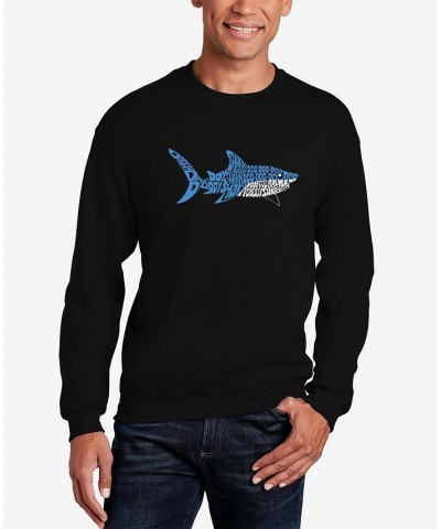 Men's Daddy Shark Word Art Crewneck Sweatshirt Black $26.99 Sweatshirt