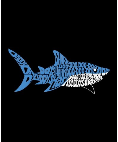 Men's Daddy Shark Word Art Crewneck Sweatshirt Black $26.99 Sweatshirt