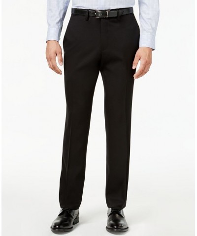 Men's Slim-Fit Stretch Gabardine Dress Pants Black $19.24 Pants