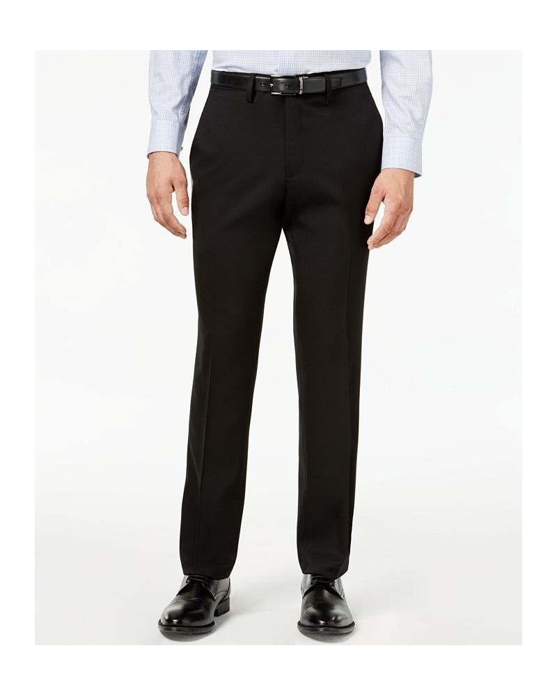 Men's Slim-Fit Stretch Gabardine Dress Pants Black $19.24 Pants