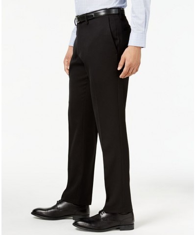 Men's Slim-Fit Stretch Gabardine Dress Pants Black $19.24 Pants