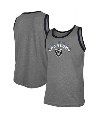 Men's Heathered Gray Las Vegas Raiders Ringer Tri-Blend Tank Top $14.88 T-Shirts