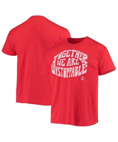 Men's Red Houston Rockets Positive Message Enzyme Washed T-shirt $15.30 T-Shirts