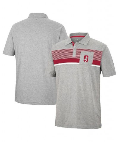 Men's Heathered Gray Stanford Cardinal Golfer Pocket Polo Shirt $29.14 Polo Shirts