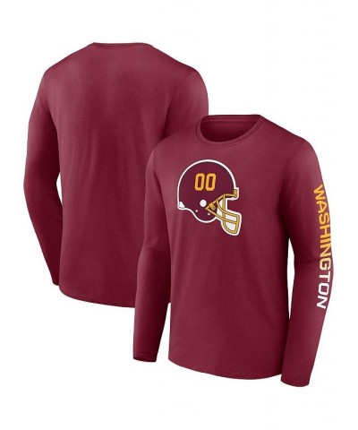 Men's Branded Burgundy Washington Football Team Clear Sign Long Sleeve T-shirt $22.05 T-Shirts