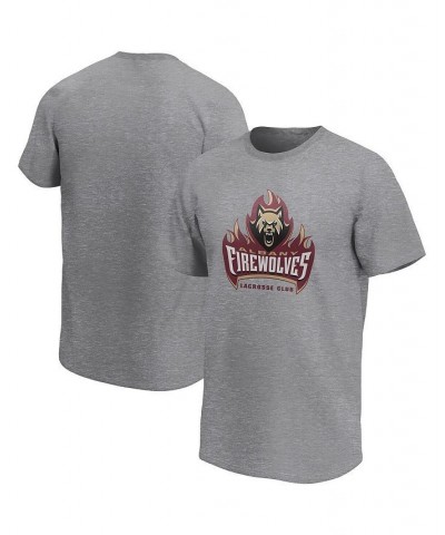 Men's Heathered Gray Albany Fire Wolves Primary Logo T-shirt $20.00 T-Shirts