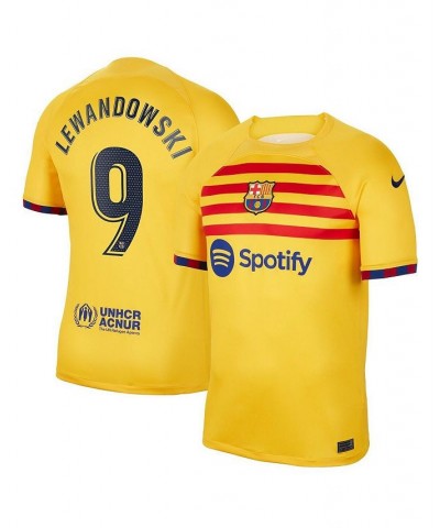 Men's Robert Lewandowski Yellow Barcelona 2022/23 Fourth Breathe Stadium Replica Player Jersey $56.00 Jersey