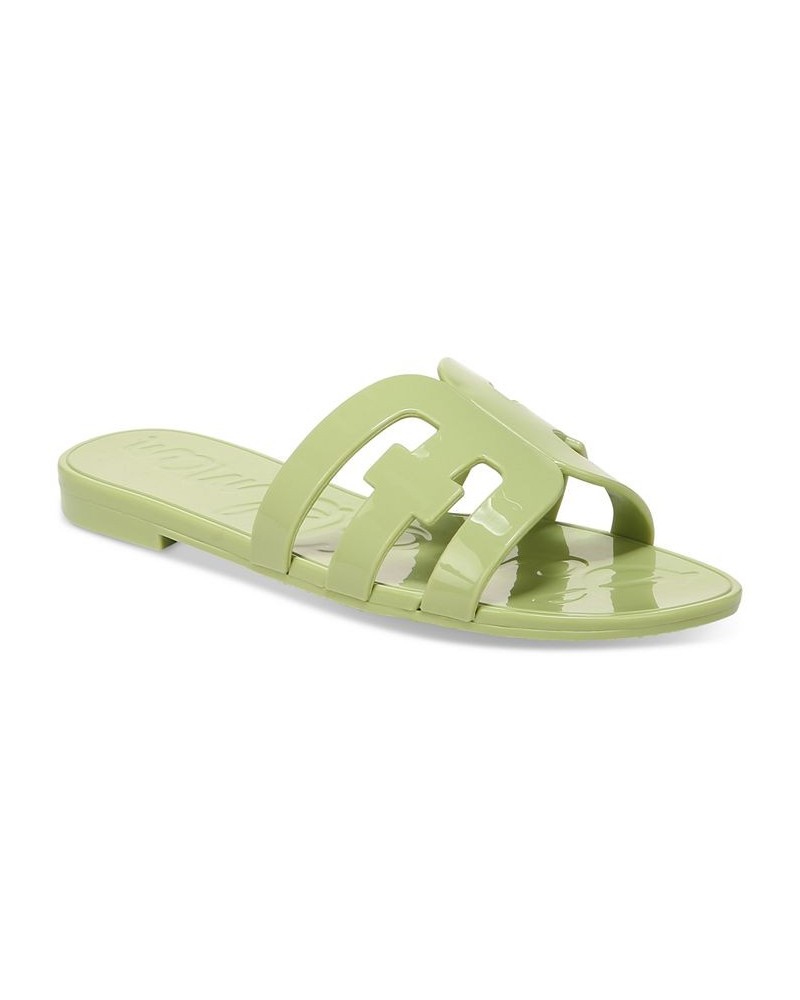 Women's Bay Logo Emblem Jelly Slide Sandals Green $37.10 Shoes