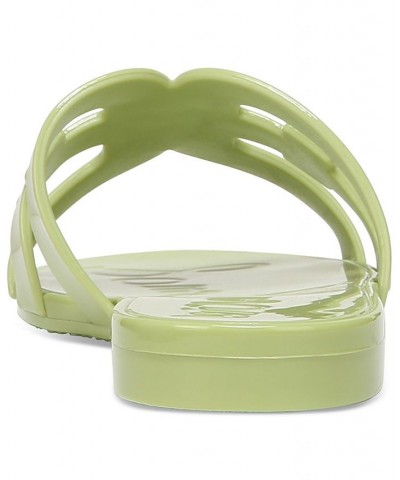 Women's Bay Logo Emblem Jelly Slide Sandals Green $37.10 Shoes