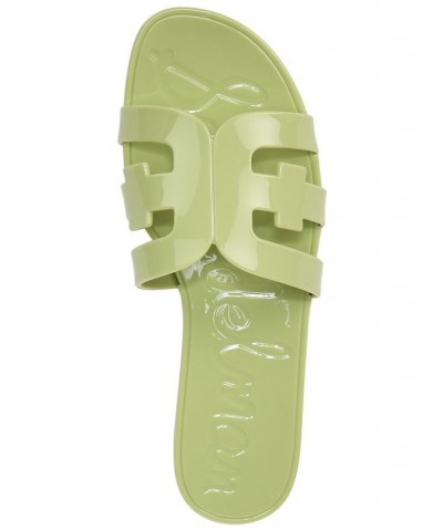 Women's Bay Logo Emblem Jelly Slide Sandals Green $37.10 Shoes