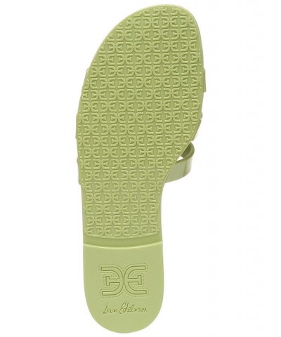 Women's Bay Logo Emblem Jelly Slide Sandals Green $37.10 Shoes