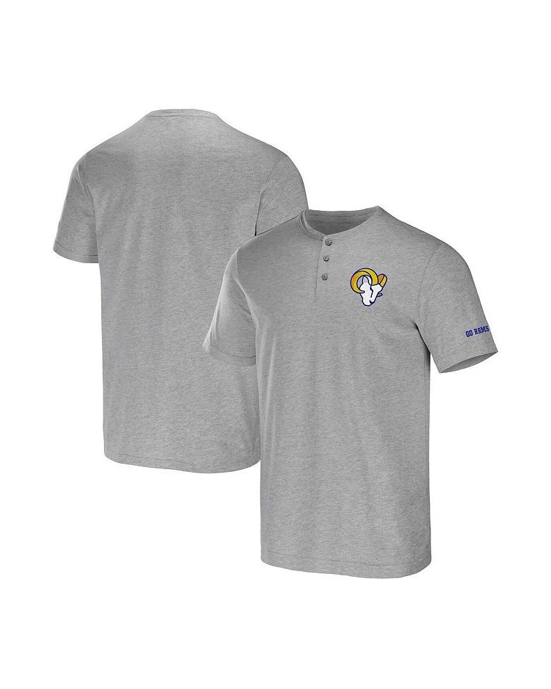 Men's NFL x Darius Rucker Collection by Heather Gray Los Angeles Rams Henley T-shirt $25.51 T-Shirts