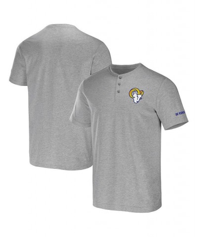 Men's NFL x Darius Rucker Collection by Heather Gray Los Angeles Rams Henley T-shirt $25.51 T-Shirts