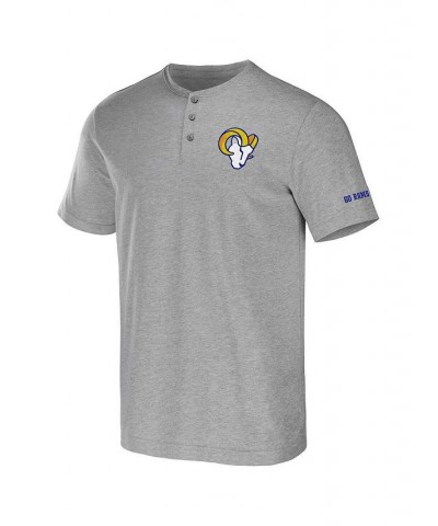 Men's NFL x Darius Rucker Collection by Heather Gray Los Angeles Rams Henley T-shirt $25.51 T-Shirts