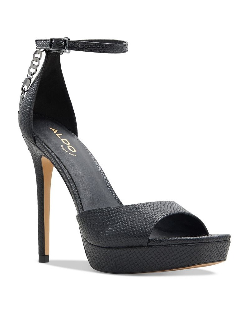 Prisilla Platform Chain Dress Sandals Black $49.68 Shoes