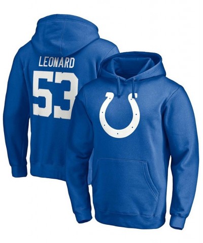 Men's Darius Leonard Royal Indianapolis Colts Player Icon Name and Number Pullover Hoodie $33.65 Sweatshirt