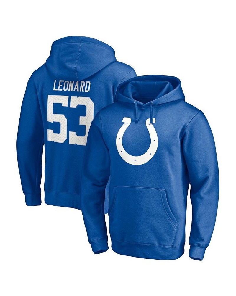 Men's Darius Leonard Royal Indianapolis Colts Player Icon Name and Number Pullover Hoodie $33.65 Sweatshirt