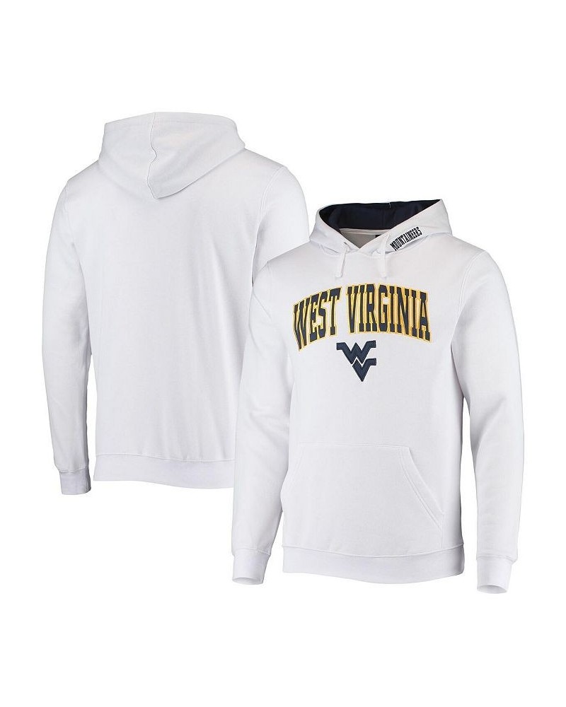 Men's White West Virginia Mountaineers Arch and Logo 3.0 Pullover Hoodie $25.20 Sweatshirt