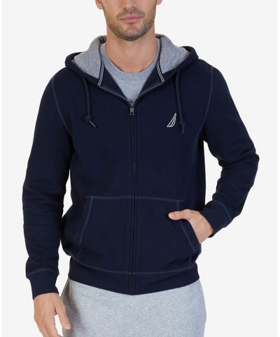 Men's Classic-Fit Super Soft Knit Fleece Zip Hoodie Blue $33.79 Sweatshirt