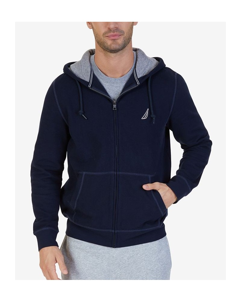 Men's Classic-Fit Super Soft Knit Fleece Zip Hoodie Blue $33.79 Sweatshirt