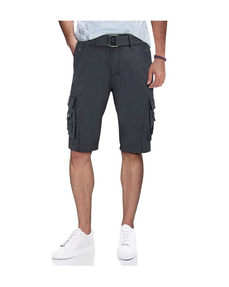 Men's Belted Snap Detail Cargo Shorts PD03 $34.22 Shorts