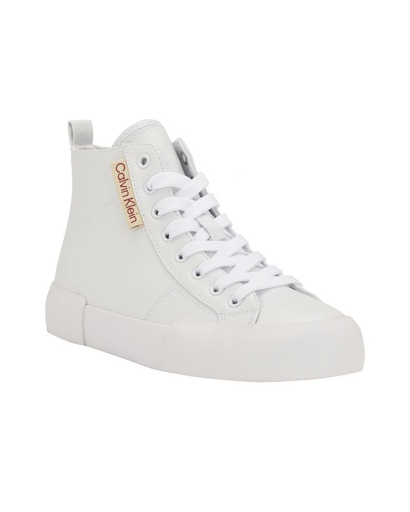 Women's Cade Casual Lace Up Platform Sneakers White $33.79 Shoes