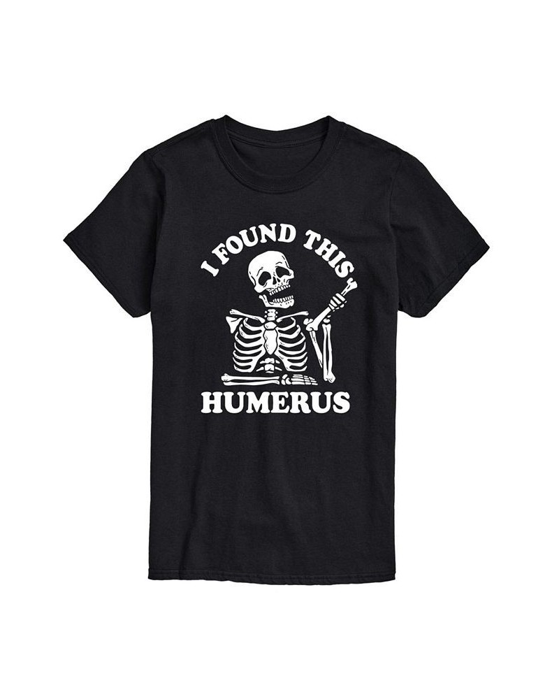 Men's Funny Skeleton Short Sleeve T-shirt Black $19.59 T-Shirts