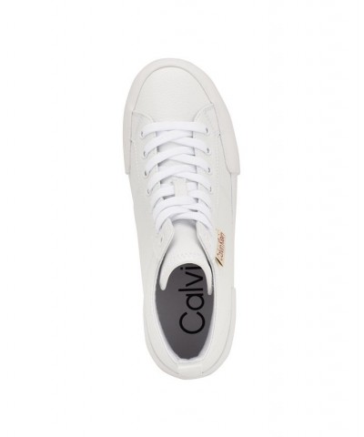 Women's Cade Casual Lace Up Platform Sneakers White $33.79 Shoes