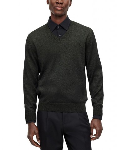 BOSS Men's Relaxed- Fit V-Neck Sweater Black $68.64 Sweaters