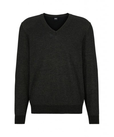 BOSS Men's Relaxed- Fit V-Neck Sweater Black $68.64 Sweaters