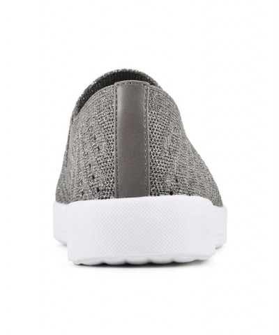 Women's Courage Slip-On Sneakers Silver $31.74 Shoes