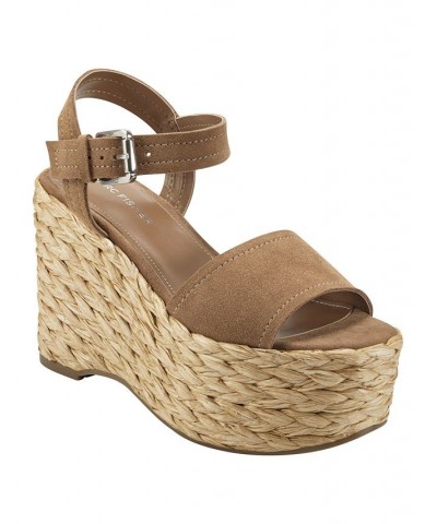 Women's Burian Espadrille Wedge Dress Sandals Brown $39.24 Shoes