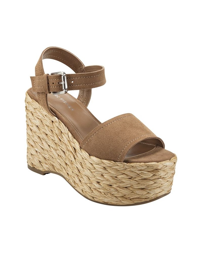 Women's Burian Espadrille Wedge Dress Sandals Brown $39.24 Shoes