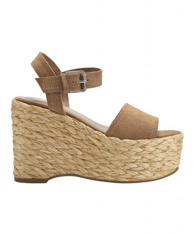 Women's Burian Espadrille Wedge Dress Sandals Brown $39.24 Shoes