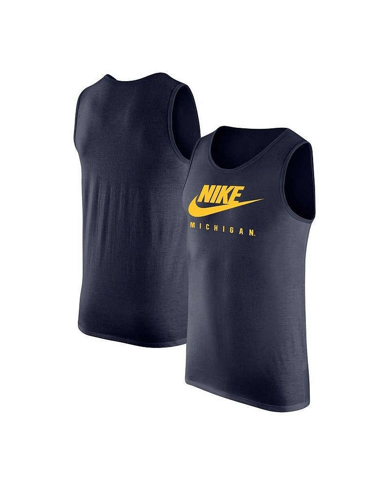 Men's Navy Michigan Wolverines Futura Performance Scoop Neck Tank Top $18.45 T-Shirts