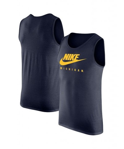 Men's Navy Michigan Wolverines Futura Performance Scoop Neck Tank Top $18.45 T-Shirts