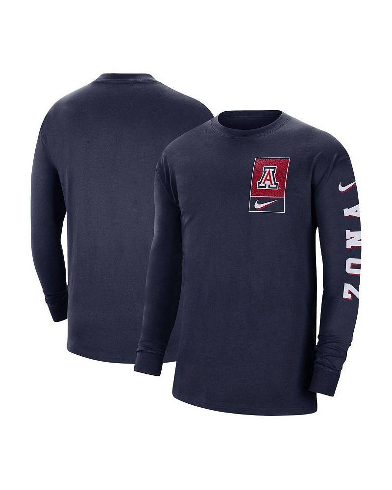 Men's Navy Arizona Wildcats Seasonal Max90 2-Hit Long Sleeve T-shirt $25.00 T-Shirts