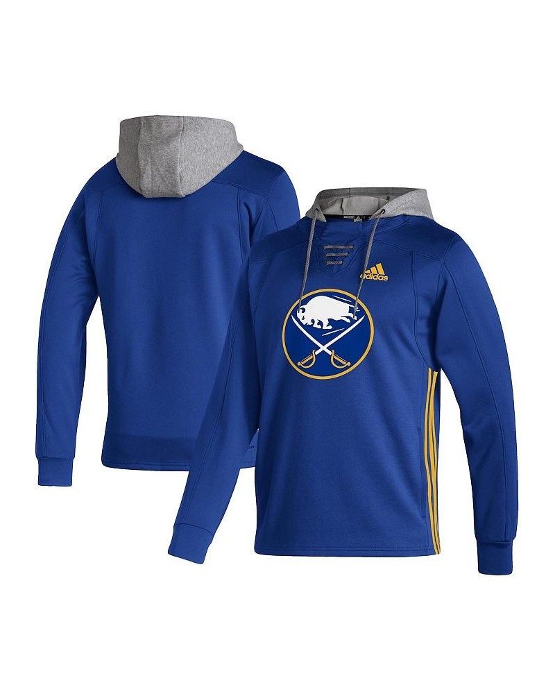 Men's Royal Buffalo Sabres Skate Lace AEROREADY Pullover Hoodie $44.19 Sweatshirt