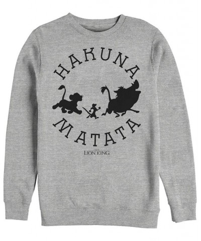 Disney Men's Lion King Hakuna Matata Pride Camp, Crewneck Fleece Gray $28.59 Sweatshirt