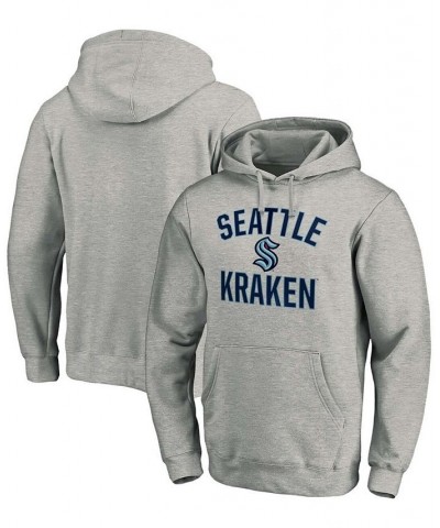 Men's Heather Gray Seattle Kraken Victory Arch Pullover Hoodie $29.00 Sweatshirt