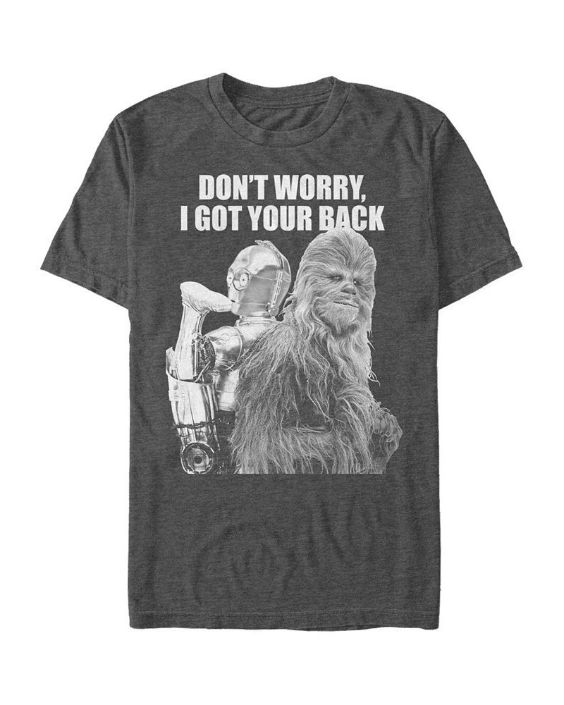 Star Wars Men's Classic Chewbacca And C-3Po I Got Your Back Short Sleeve T-Shirt Gray $19.94 T-Shirts