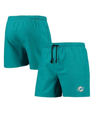 Men's Aqua Miami Dolphins Magic Print Palm Traditional Swim Shorts $31.34 Swimsuits