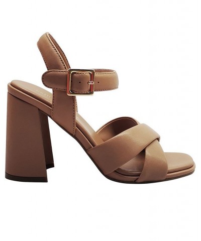 Women's Lessia Dress Sandals Brown $60.42 Shoes