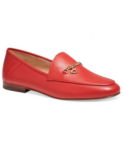 Women's Hanna Chained Loafers Red $45.78 Shoes